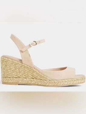 Stuart Weitzman Tia Espadrille Wedge Suede Adobe Women 10 NIB $395